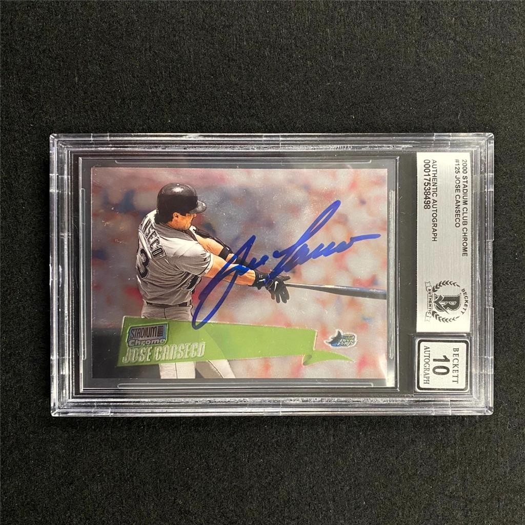 Jose Canseco Autographed Signed Boston Red Sox 2000 Stadium Club Chrome #125 Beckett BAS 10 auto 