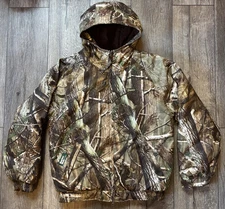 Gamehide Youth Real Tree Jacket Insulated Camo Hooded Zip Up Hunter Hide Large