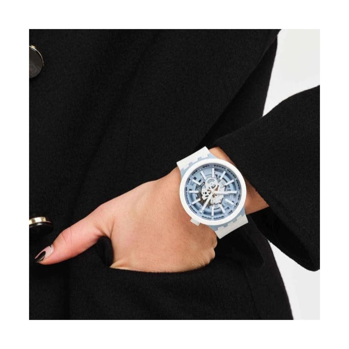 Swatch Big Bold Bioceramic Lacquered Unisex Watch Casual Plastic