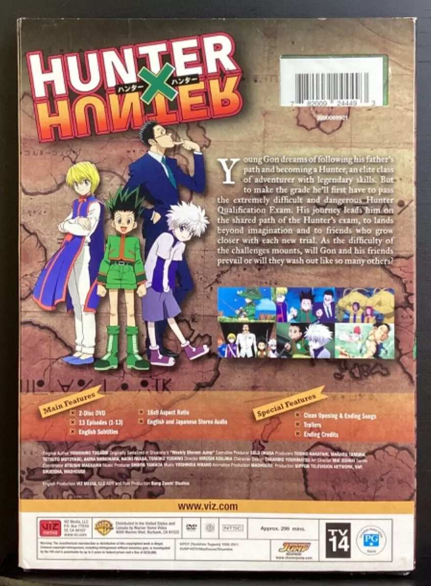 Hunter X Hunter Volume 1 Episodes 1-13 DVD 2 Disk Set Rated TV-14