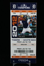 Detroit Tigers vs Chicago White Sox MLB Ticket w Stub 07/20/2012 Alex Avila