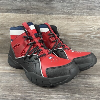 Tommy Hilfiger blue red and white with Hilfiger logo lace up boots size 13 Tommy Hilfiger Red White Blue Suede Mens Boat Shoes main image 4