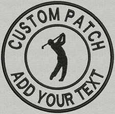 2.50, 3.50,4, 5 inch Badge,Patch Custom Embroidered Golf Shield Iron on - Sew on