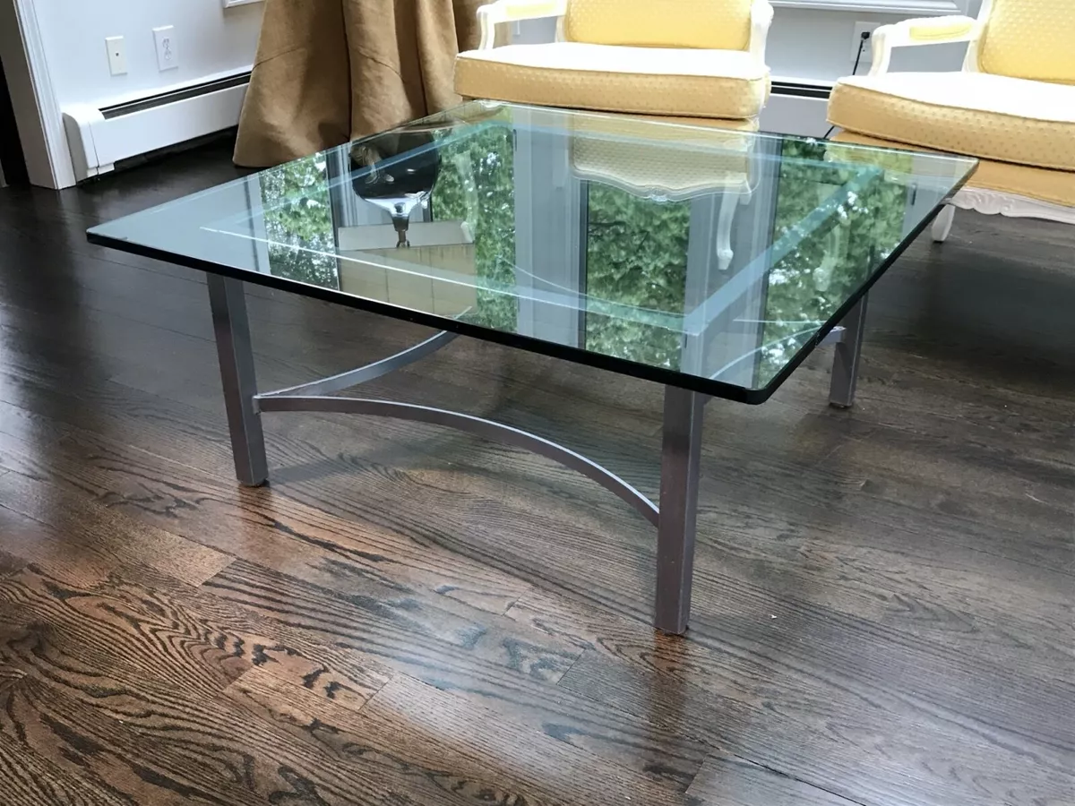 Contemporary Custom Glass And Wrought Iron Square Coffee Table eBay