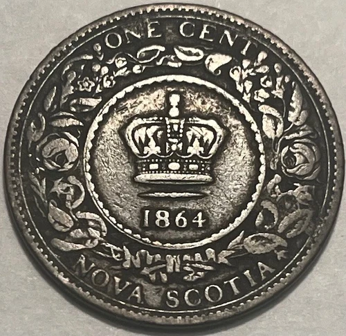 1864 Nova Scotia One Cent — photo from the most recent tracked eBay sale