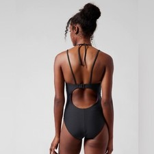 ATHLETA Keyhole Black One Piece Swimsuit Size Small NWT