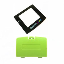 New KIWI GREEN Game Boy Color Battery Cover  New Screen Lens GBC Replacement