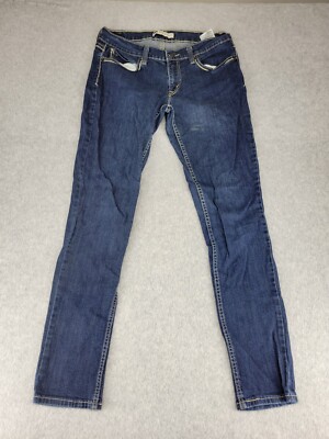 Levi's Jeans Women 16x30 Blue Denim 524 Too Superlow Skinny Leg Dark Wash Preppy
