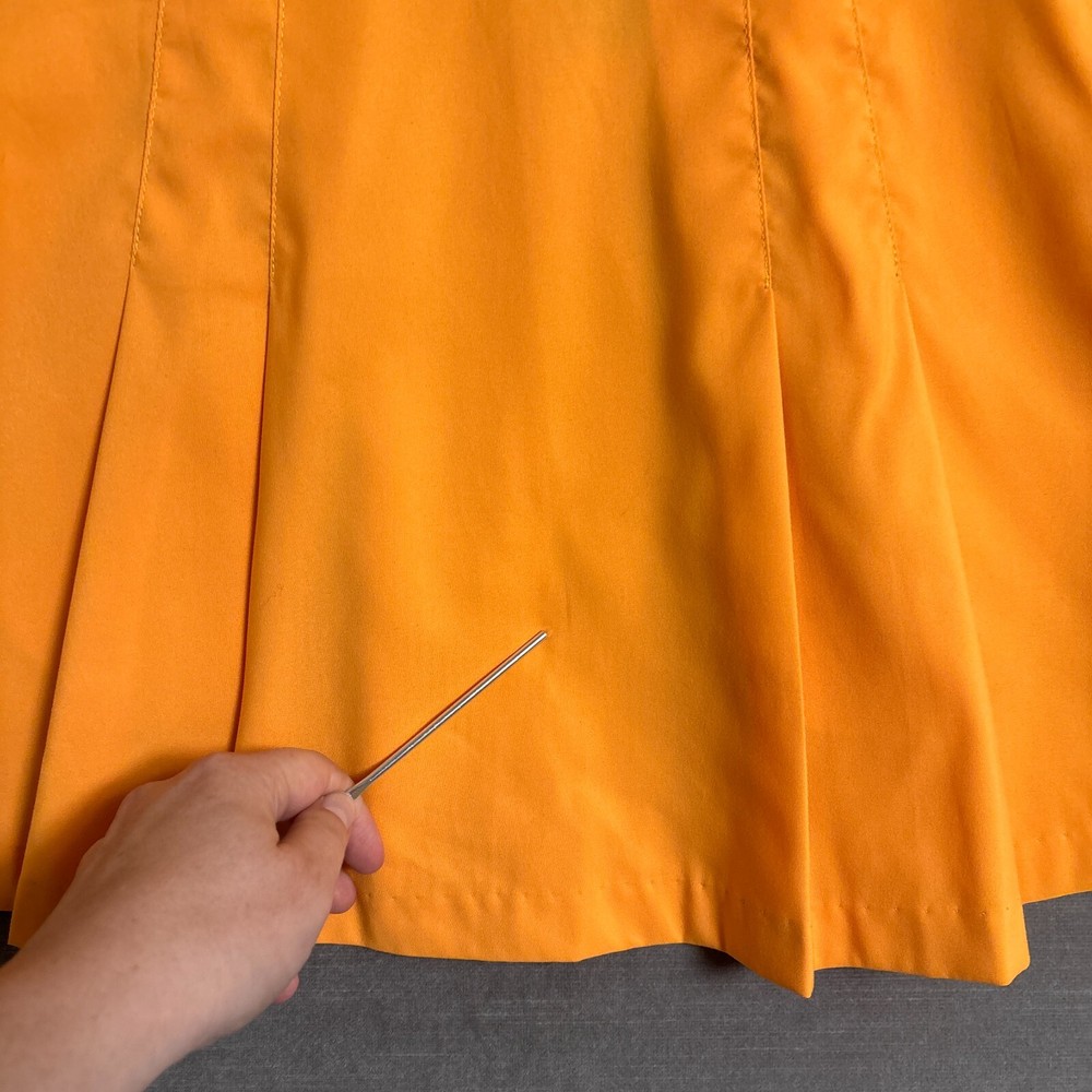Vintage 90s Nike Tennis Skirt Orange Pleated Preppy Y2K Heritage Logo Size 10 M