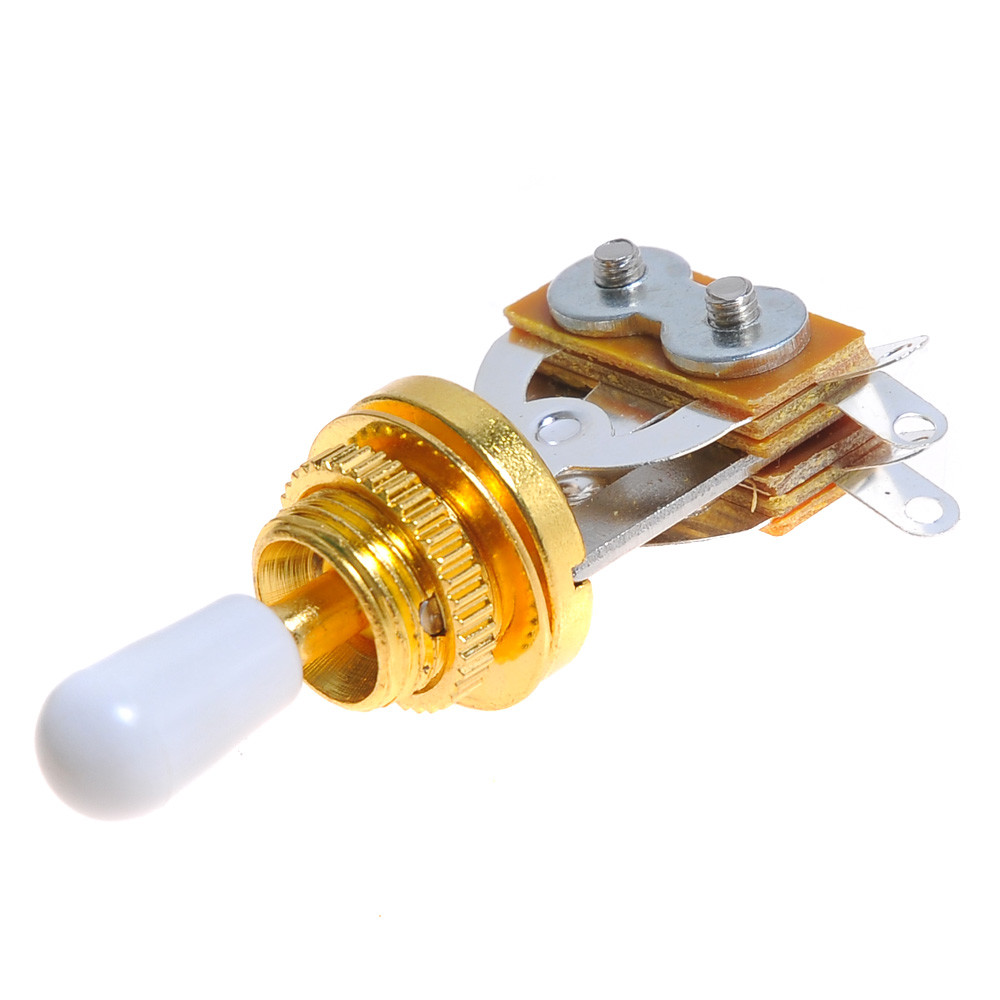Gold Guitar 3 Way Toggle Switch Pickup Selector W/ White Tip for Guitar
