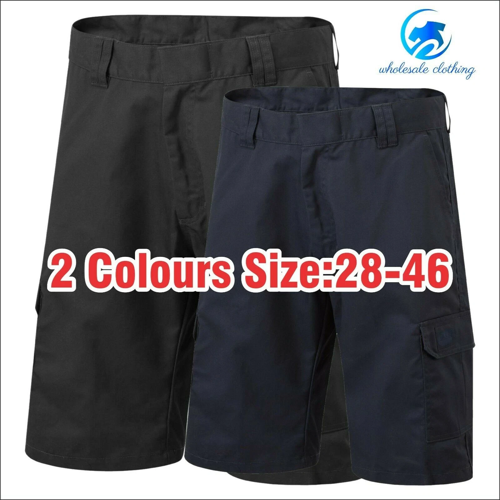 UNEEK UC907 Mens Shorts Workwear Safety Black Navy Work Wear Combat Cargo Shorts