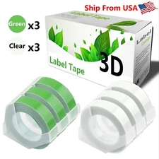 (3Green+3Clear) LabelTape 3D Fit For Dymo 20008 1540 Dymo 20008CP