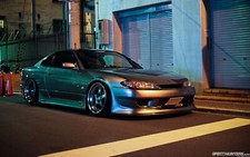 Cars nissan silvia night Desk Mat Stitched