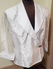 Kathy Roberts White, Evening , Party, Wedding Jacket, Top   Size 18