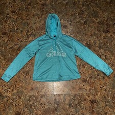 Adidas Women  s Climawarm Warm Hoodie Teal Size Medium