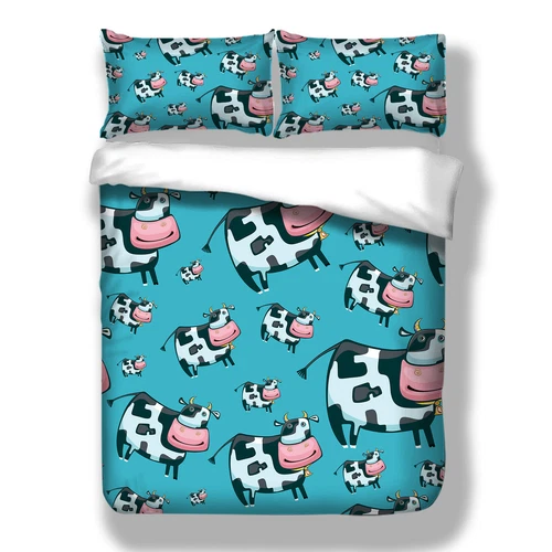 Cartoon Cow Duvet Cover Set for Comforter Bedding Set Pillow Cases Twin Queen US