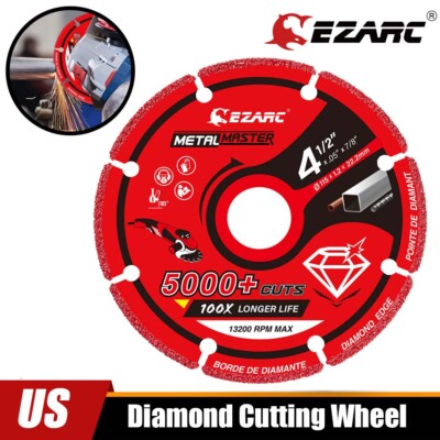 EZARC Diamond Cutting Wheel 4-1/2 x 7/8 Inch for Metal Cut Off Wheel 5000+ Cuts