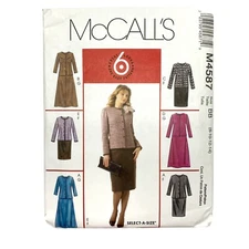 Misses Unlined Jacket & Skirt Sizes 8-14 McCalls M4587 Sewing Pattern Uncut