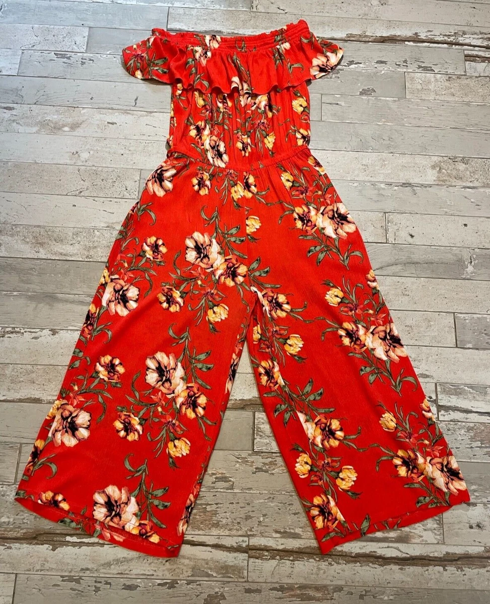 Red hotsell capri jumpsuit