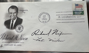 PRESIDENT RICHARD NIXON & WIFE PAT NIXON SIGNED INAUGURATION DAY FDC