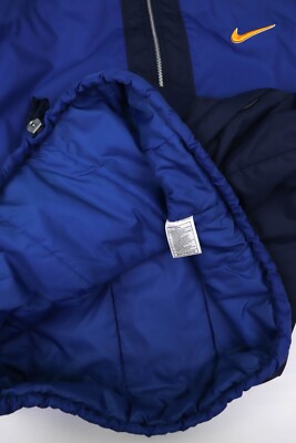 Nike Vintage 90s Blue Nylon Insulated Oversized Anorak Jacket Size