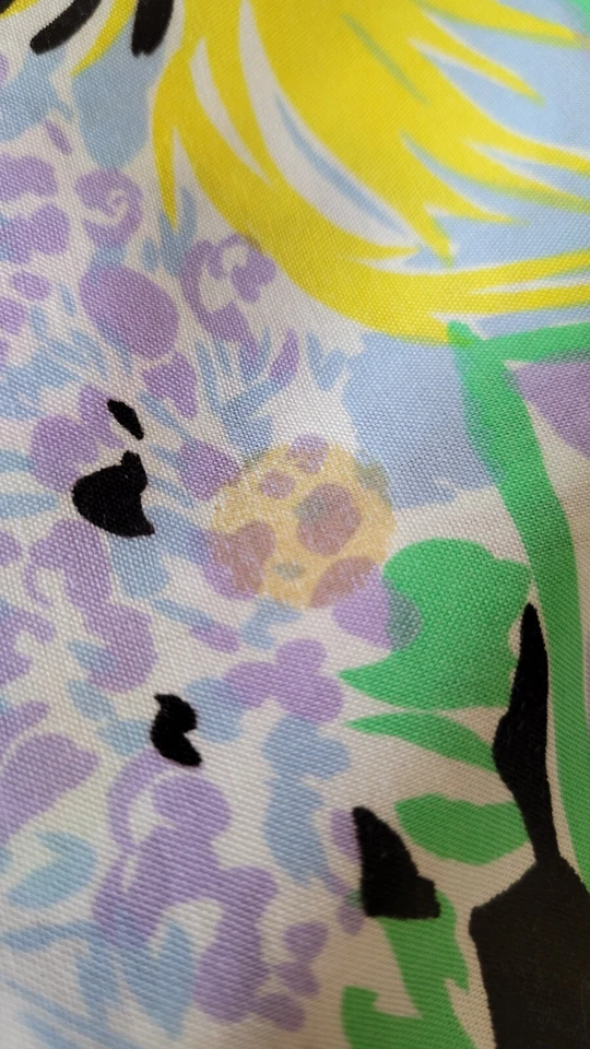 Tela tejida sintética vintage 1988 Big Pastel Tropical Florales 6 yardas x 42" Foto 3 de 4