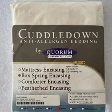Cuddledown Queen White Box Spring Cover Encasing Anti-Allergen