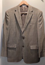 Ralph Lauren Sport Coat Mens 40R Silk Wool Blazer Gold Blue Plaid