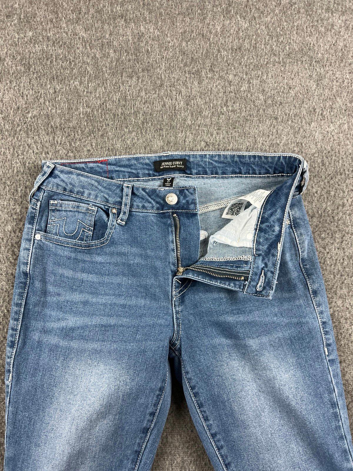  True Religion Jennie Curvy Mid Rise Super Skinny Jeans Women's Sz 27 Blue Denim thumbnail 11