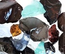 Crushed CONFETTI MIX Glass, 2 lbs, Large Size, for Tumbling or Decor