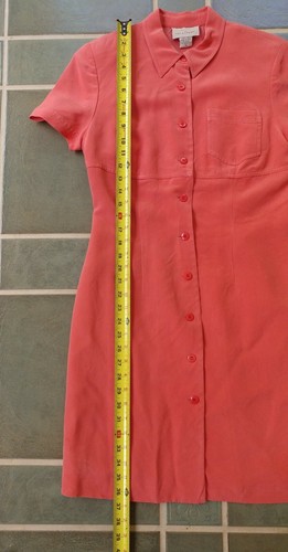 Pat Argenti 100% Silk Classic Sheath Dress Salmon color Size 10 - 第 7/7 張圖片