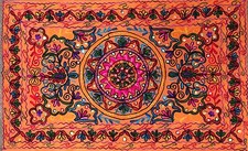 Indian Wall Hanging Tapestry Hippie Bohemian Tapestries Suzani Home Decor Orange
