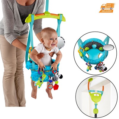 baby bouncer hanging from door