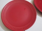 2 MATCERAMICA RED HANDMADE CERAMIC DINNER PLATE LOT FROM PORTUGAL BEADED 10.75" — photo 2