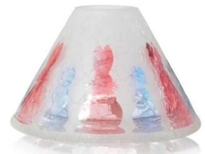 Yankee Candle Crackle Jar Shade EASTER BUNNY COTTON TAILS #1513888 pink lavender