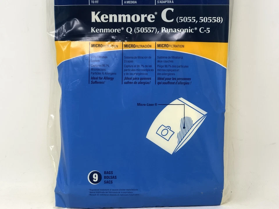 Kenmore Micro Lined Vacuum Bags Type C/Q 5055, 50558/50557, Panasonic C-5 3PK - Image 3 of 4