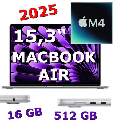   Apple MacBook AIR 15,3''   M4   512GB   16GB   silber MW1H3D/A, OVP  RgMwSt