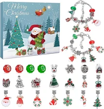 Christmas Advent Calendar Bracelets 2025 for Girls, 24 Days DIY Colorful 