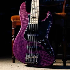 Crews Maniac Sound JB-2005 MP Maple FB Purple Bass Guitar, Used
