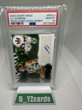 2024-25 Panini Court Kings Fresh Paint AJ Johnson #FP-AJJ Amber /75 (AU, RC)