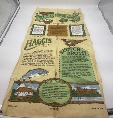 scottish country foods tea towel dunluce haggis scotch broth