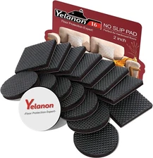 Non Slip Furniture Pads -16 pcs 2” Furniture Grippers Hardwood Floors, Non Ski