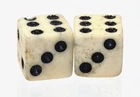 Pair Antique Civil War Era Bone Dice - Oversized 1/2" Hand-Tooled - UV Verified