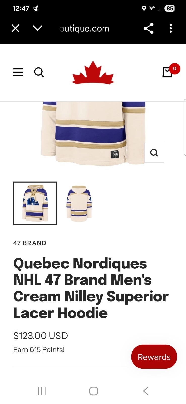Casquette Québec Nordiques NHL 47' Franchise - Bleue, Taille XXL (2XL)