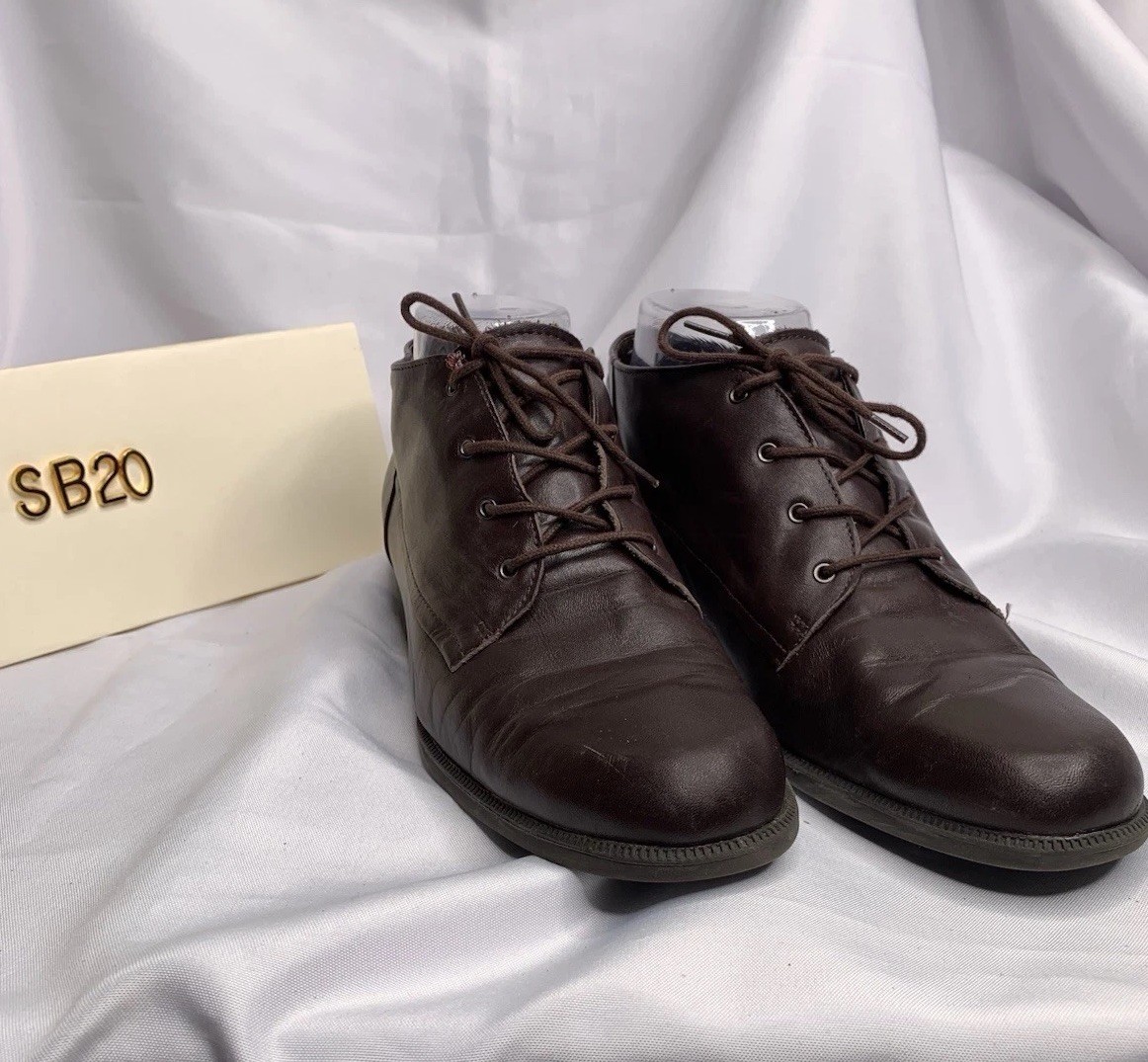 Esprit Lace Up Ankle Boots Womens Size 8.5 Brown Suede Leather Oasis Chukka Look