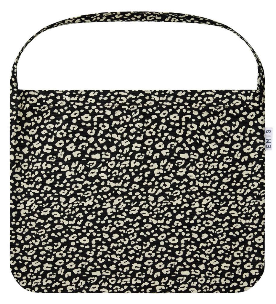 Korean Brand EMIS Leopard Corduroy Eco Bag Women Casual Lifestyle Shoulder Black