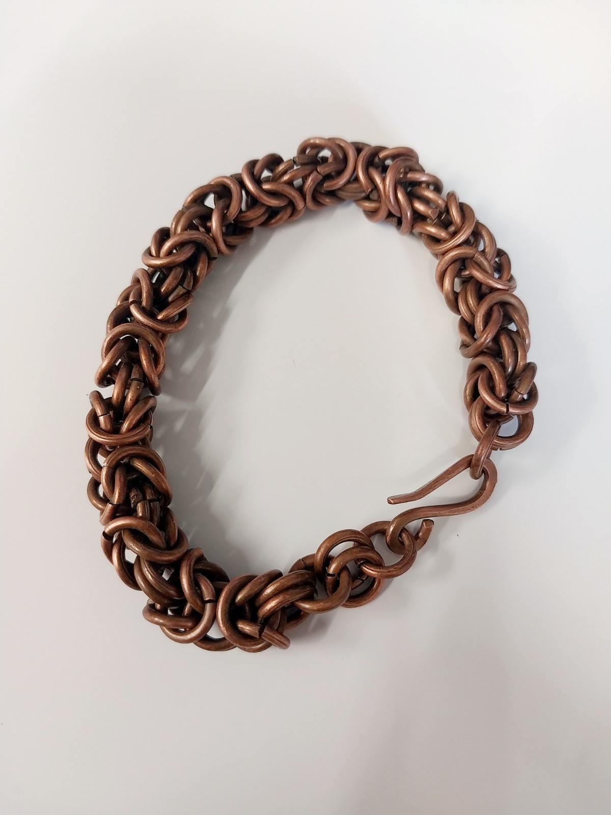 Solid Copper Bracelet Handmade Byzantine Chain Wi… - image 1