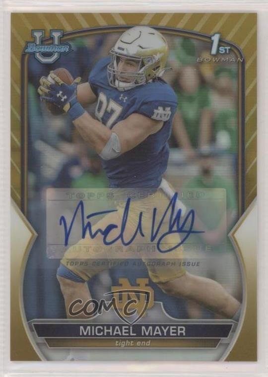 2022 Bowman U Chrome Prospect Gold Refractor 37/50 Michael Mayer #41 Auto c6t