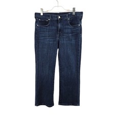 AYR The Pop Jeans Dark Wash Cropped Straight Leg Denim Made in USA Size 34S