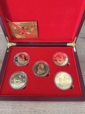 5 COINS  1967, 1978, 2013, 2020 1972 1oz 24K Krugerrand GOLD PLATED WITH CASE